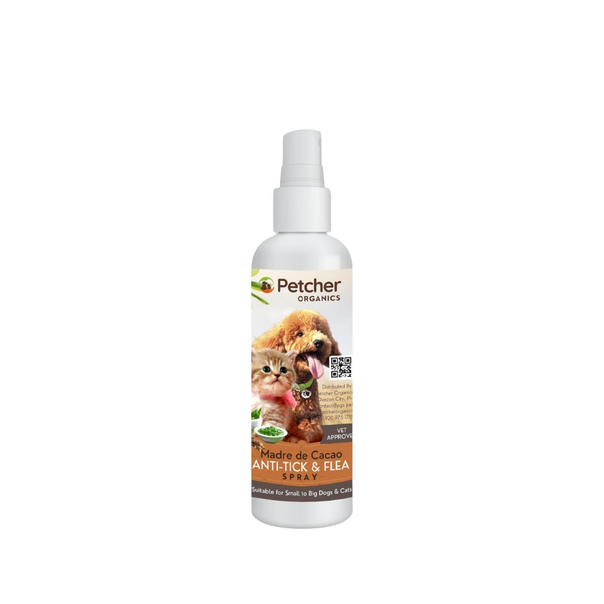 Petcher Tick and Flea Pet Spray 100ml for Dogs and Cats