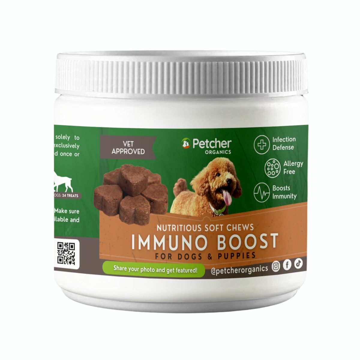 Petcher Bundle of 2 Soft Chews 300g Dog Treats for Skin Coat Care and Immuno Boost