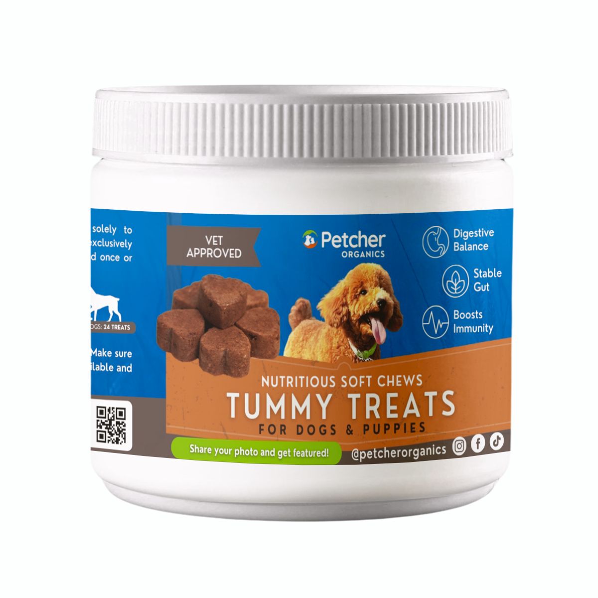 Petcher Bundle of 3 Soft Chews 300g Dog Treats for Happy Tummy, Joints, Skin and Coat