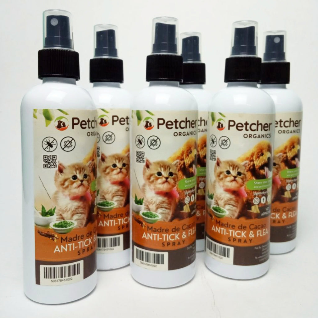 Petcher Tick and Flea Spray 250ml for Dogs and Cats