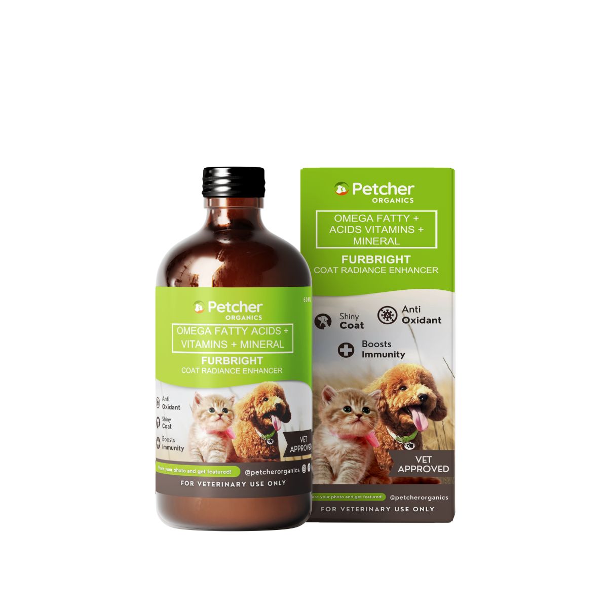 Petcher Furbright Pet Supplement Coat Enhancer for Dogs and Cats