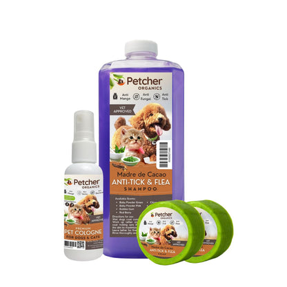 Petcher Madre De Cacao Pet Fresh 3 in 1 Bundle Pack Tick and Flea Care