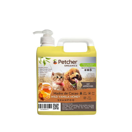 Petcher Wild Vanilla Honey Pet Shampoo 1 Liter for Dogs and Cats