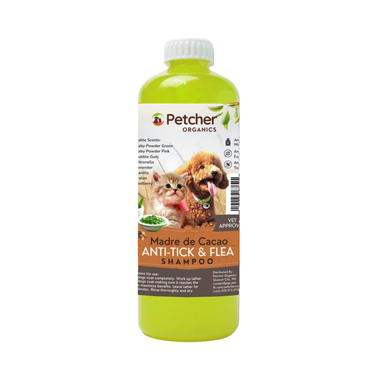 Petcher Madre De Cacao Tick And Flea Shampoo for Dogs and Cats