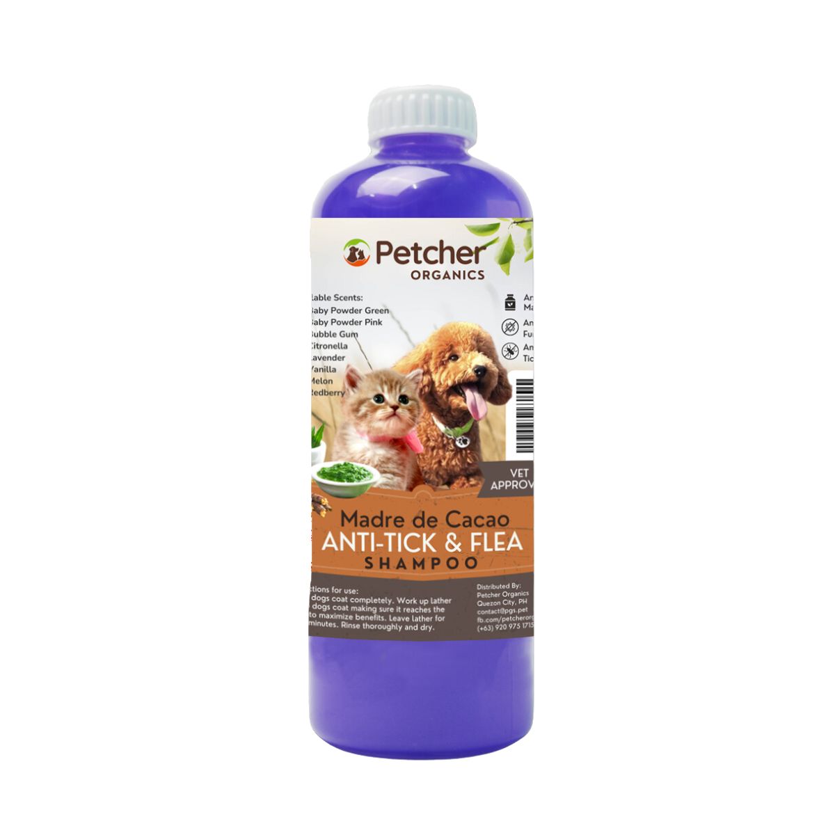 Petcher Madre De Cacao Tick And Flea Shampoo for Dogs and Cats