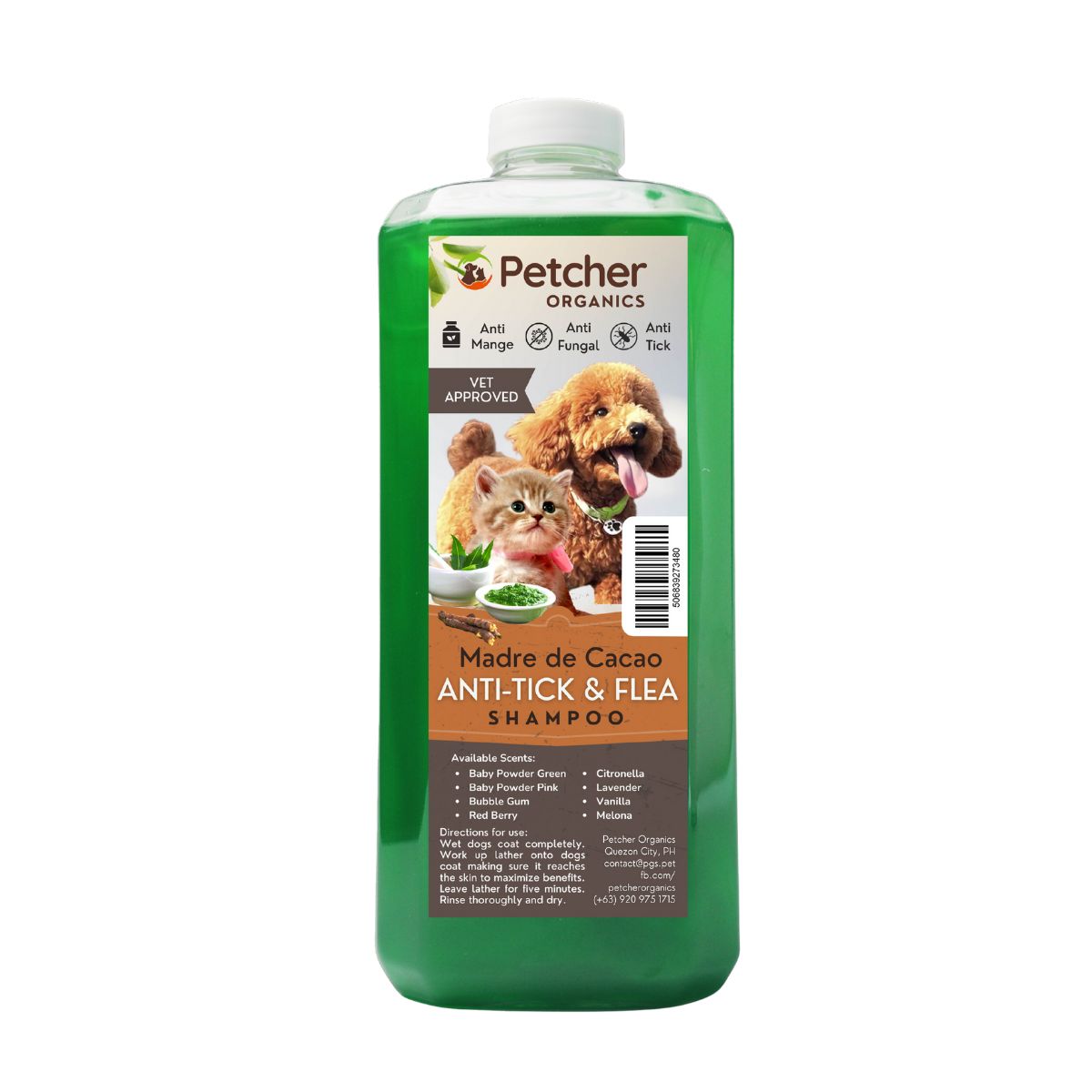 Petcher Madre De Cacao Pet Sulit Bundle Tick and Flea Shampoo and Conditioner