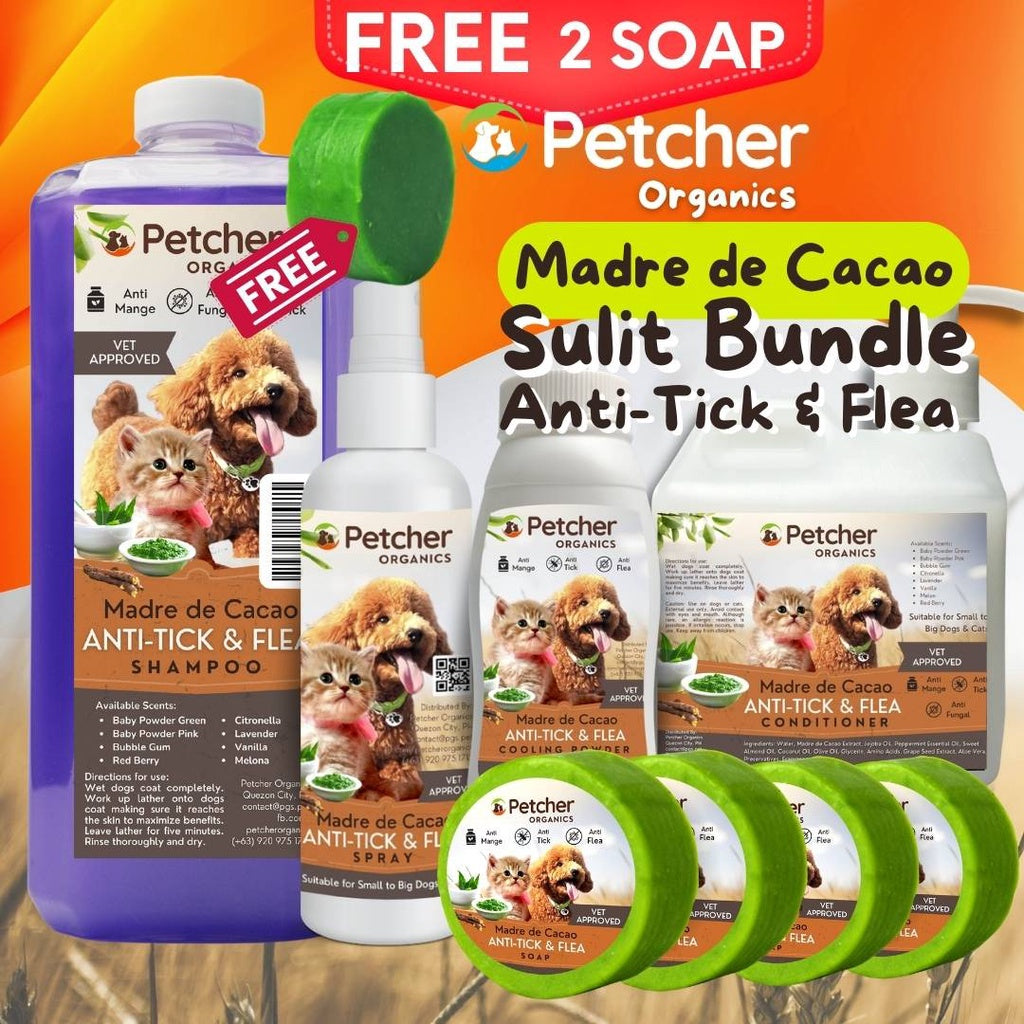 Petcher Madre De Cacao Pet Promo Bundle Tick and Flea Care for Dogs and Cats