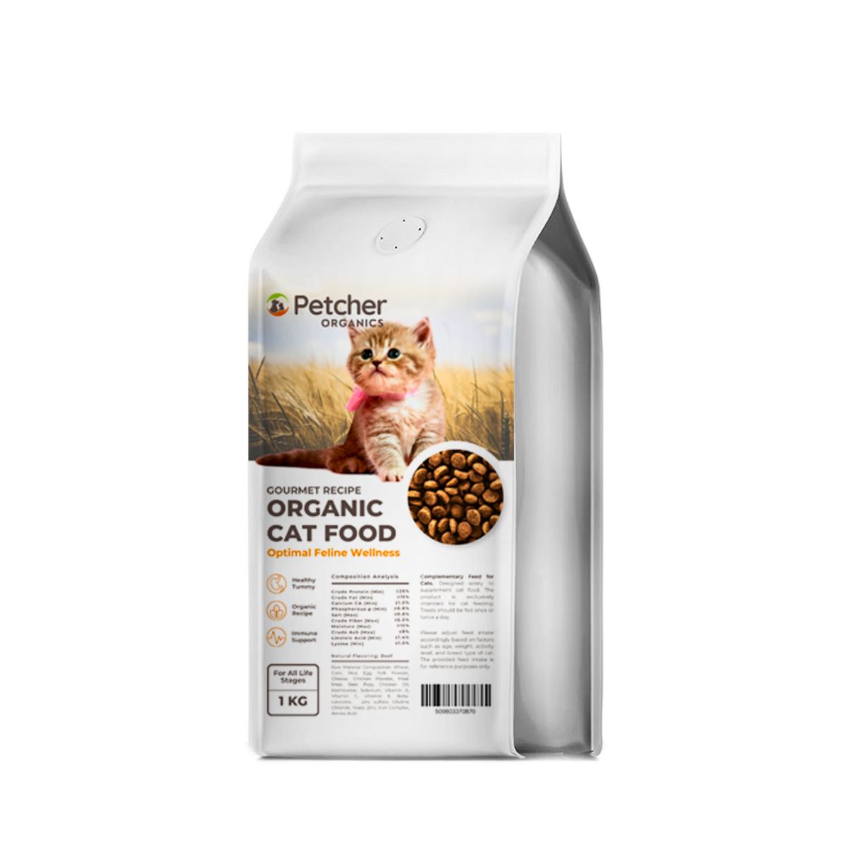 Petcher Cat Dry Food Fish Flavor 500g 1kg for Kittens and Cats