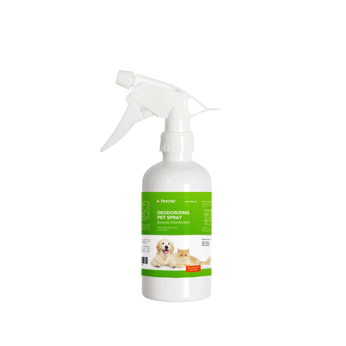 Petcher Pet Enzyme Deodorizer Spray 500ml Disinfectant and Surface Freshener