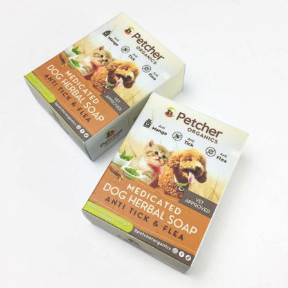 Petcher Herbal Tick and Flea Soap for Dogs and Cats