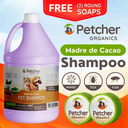 Petcher Madre de Cacao 1 Gallon 1 Liter 500ml Tick and Flea Pet Shampoo