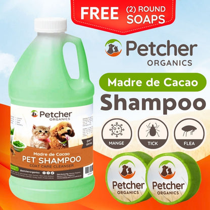 Petcher Madre De Cacao 1/2 Gallon Pet Shampoo with Soap Tick and Flea Care