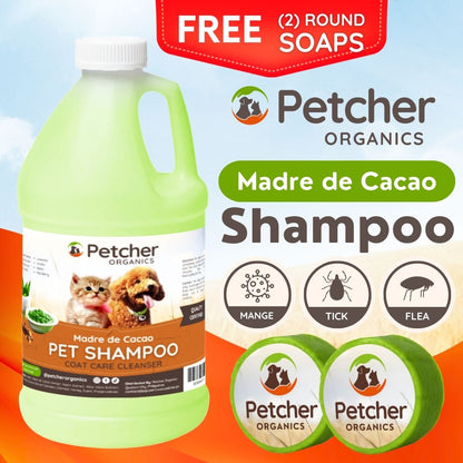 Petcher Madre De Cacao 1/2 Gallon Pet Shampoo with Soap Tick and Flea Care