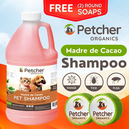 Petcher Madre De Cacao 1/2 Gallon Pet Shampoo with Soap Tick and Flea Care