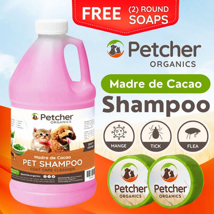 Petcher Madre De Cacao 1/2 Gallon Pet Shampoo with Soap Tick and Flea Care