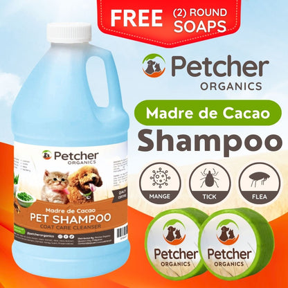 Petcher Madre De Cacao 1/2 Gallon Pet Shampoo with Soap Tick and Flea Care