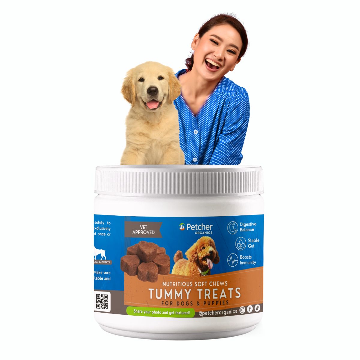 Petcher Happy Tummy Soft Chews 300g Dog Treats for All Breeds