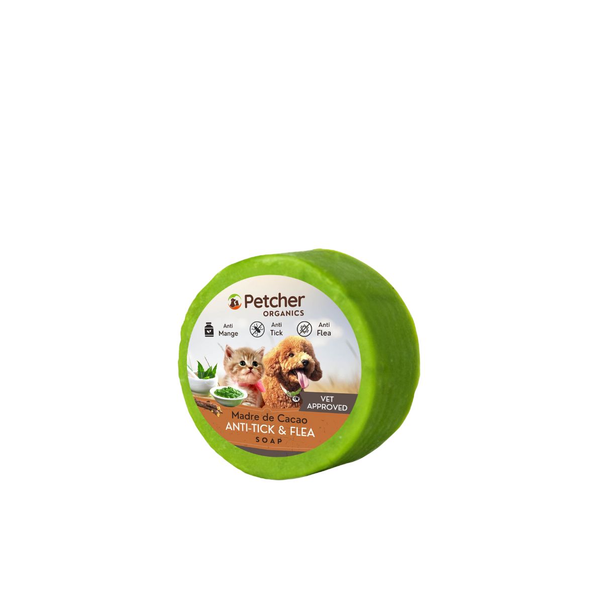 Petcher Madre De Cacao Round Soap 50g Tick and Flea Care for Dog and Cat