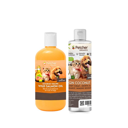 Petcher Gourmet Recipe Salmon Oil and Virgin Coconut Oil VCO Pet Food Topper