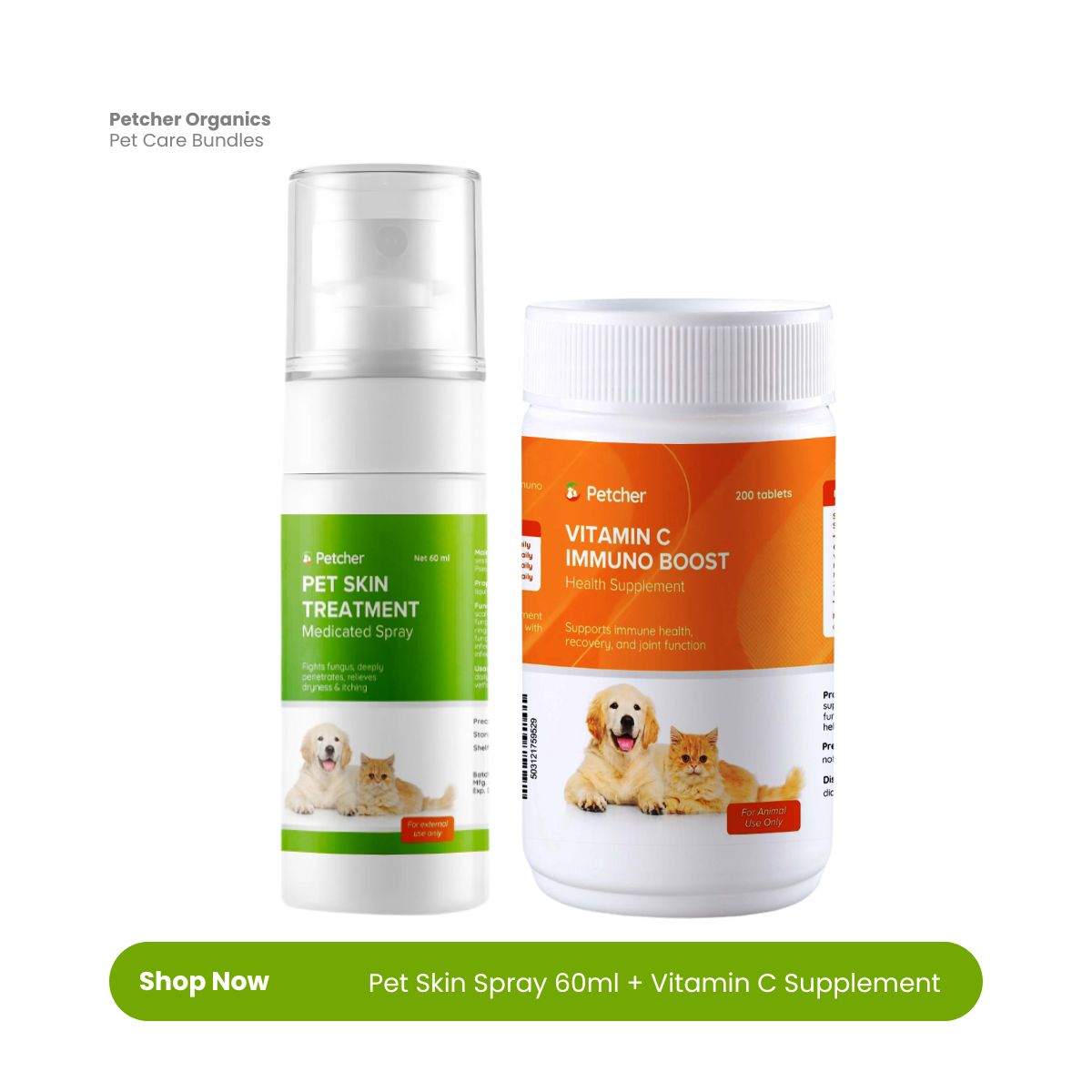 Petcher Multifunctional Bundle Ear & Skin Treatment Spray for Dogs and Cats