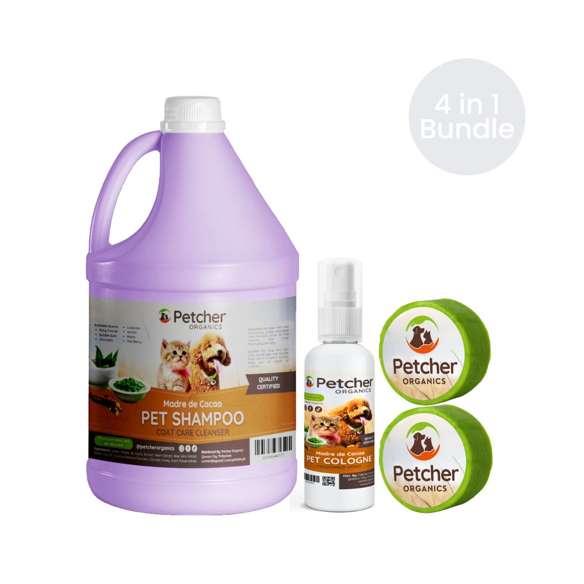 Petcher 9-in-1 Madre De Cacao Pet Bundle Tick and Flea Care for Dogs and Cats