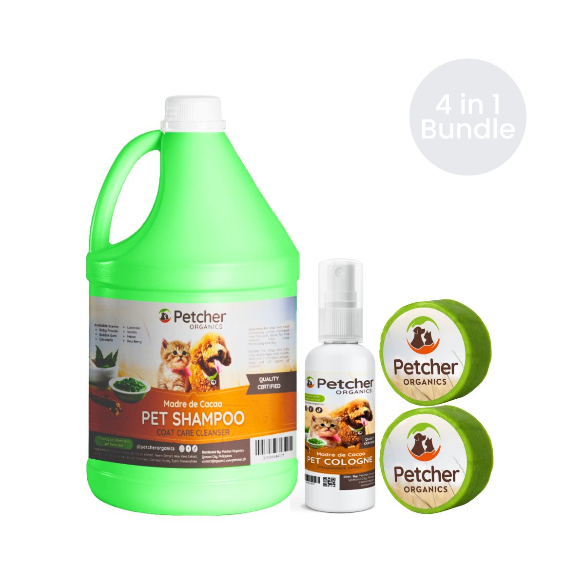 Petcher 9-in-1 Madre De Cacao Pet Bundle Tick and Flea Care for Dogs and Cats