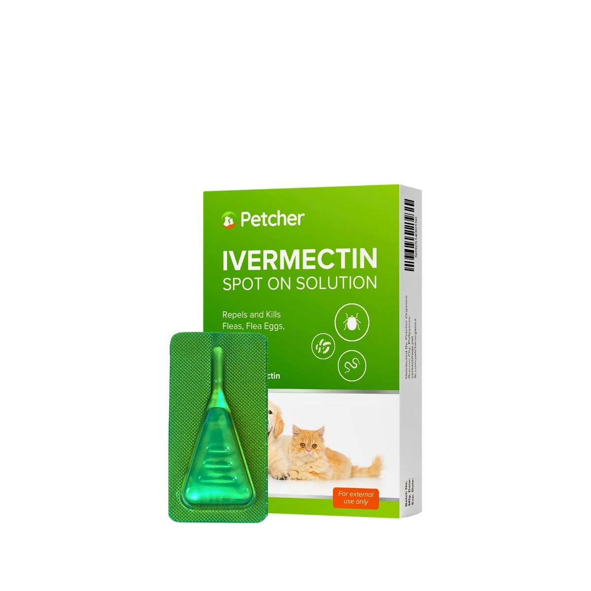 Petcher Ivermectin Spot On Treatment and Dewormer for Pet