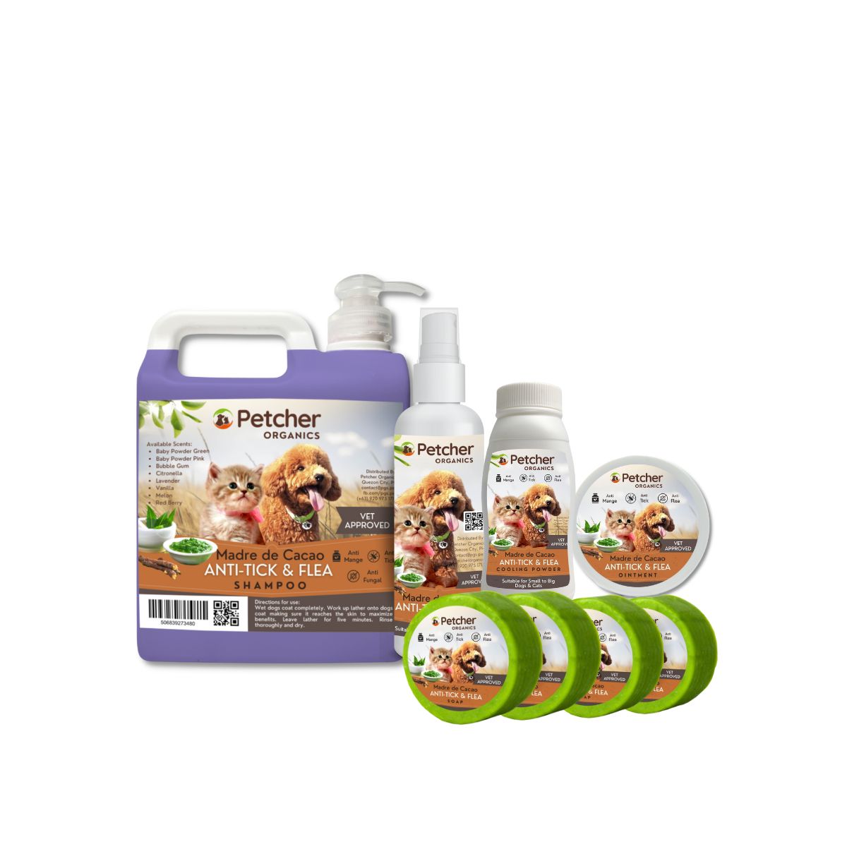 Petcher Madre De Cacao Pet Bundle Pack Tick And Flea Care for Dogs and Cats