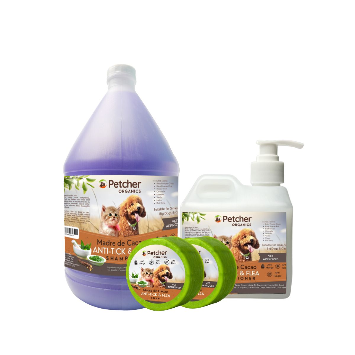 Petcher Madre De Cacao Pet Sulit Bundle Tick and Flea Shampoo and Conditioner