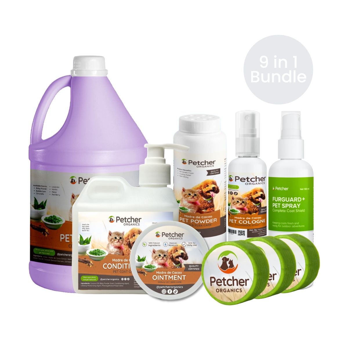 Petcher 9-in-1 Madre De Cacao Pet Bundle Tick and Flea Care for Dogs and Cats