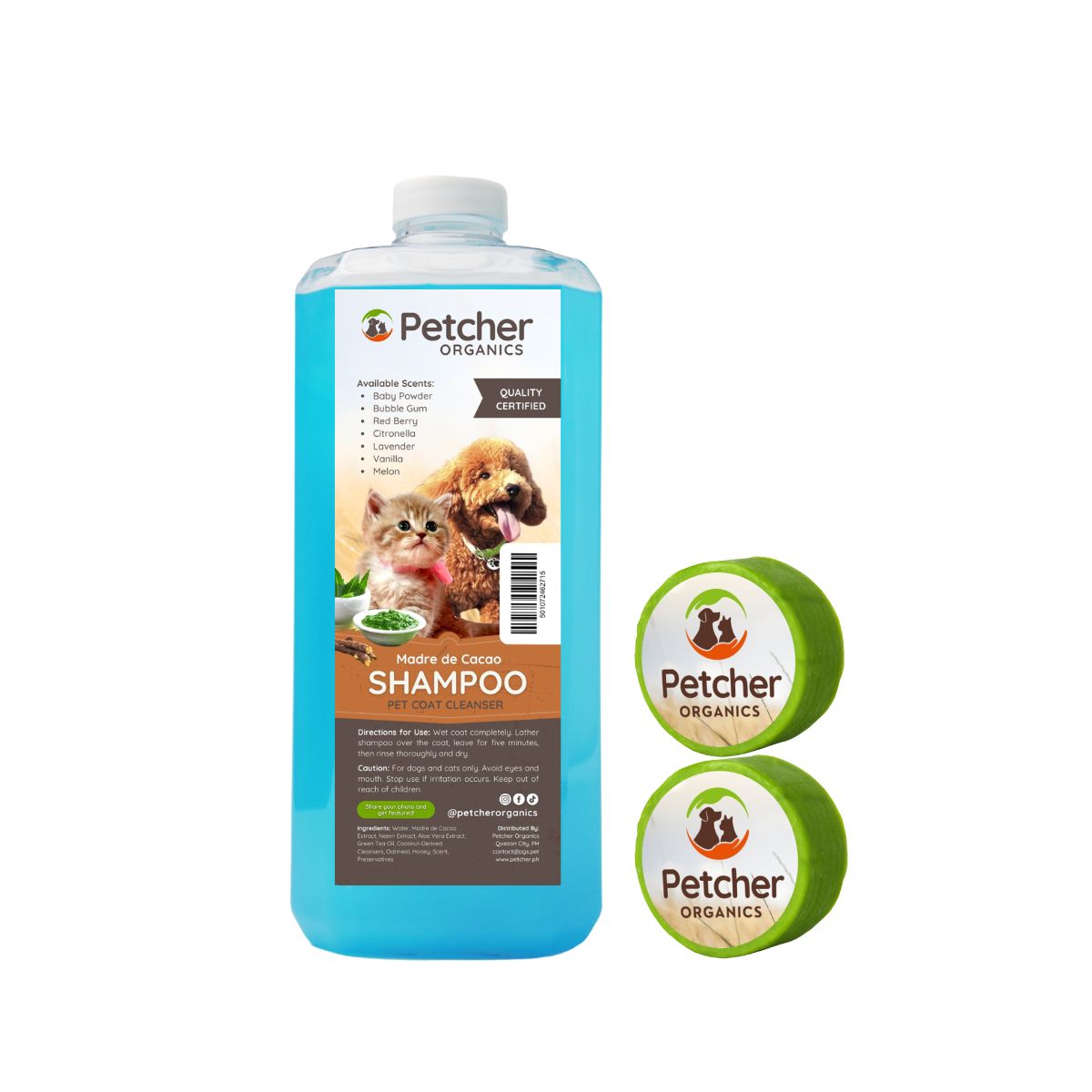 Petcher Madre De Cacao 1 Liter 500ml 250ml Tick and Flea Pet Shampoo