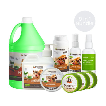 Petcher 9-in-1 Madre De Cacao Pet Bundle Tick and Flea Care for Dogs and Cats