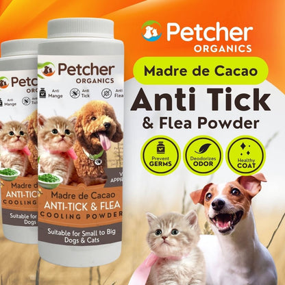 Petcher Madre de Cacao Pet Powder 100g Tick and Flea Care for Dogs and Cats