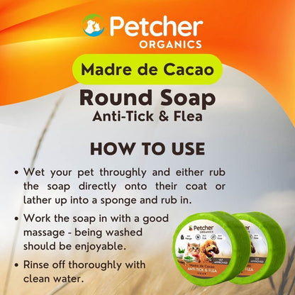 Petcher Madre De Cacao Round Soap 50g Tick and Flea Care for Dog and Cat