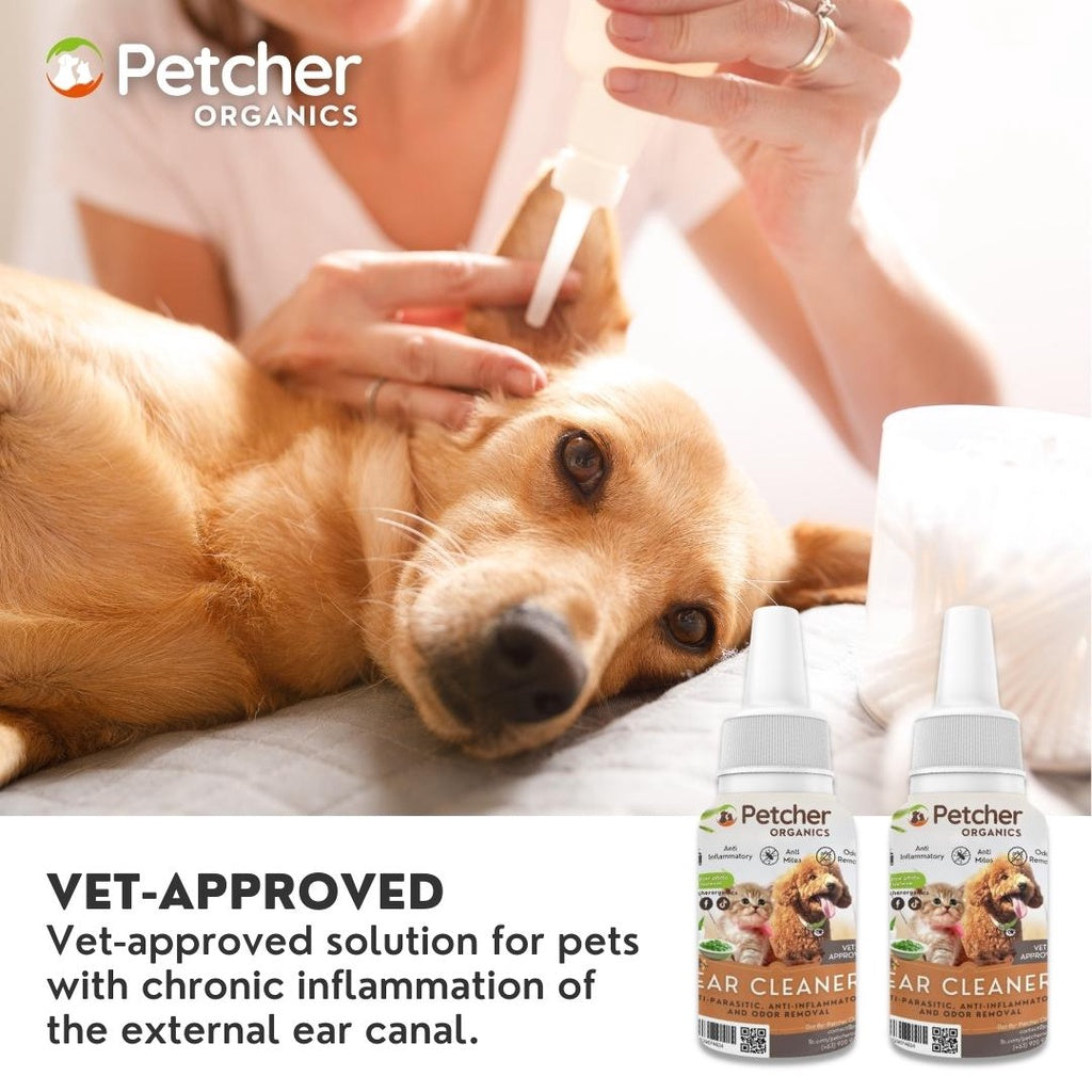 Petcher Pet Ear Cleanser 60ml Odor Remover for Dogs and Cats