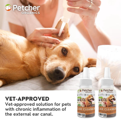 Petcher Pet Ear Cleanser 60ml Odor Remover for Dogs and Cats