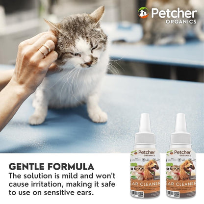 Petcher Pet Ear Cleanser 60ml Odor Remover for Dogs and Cats