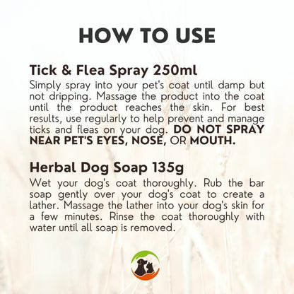 Petcher Tick and Flea Pet Spray 100ml for Dogs and Cats