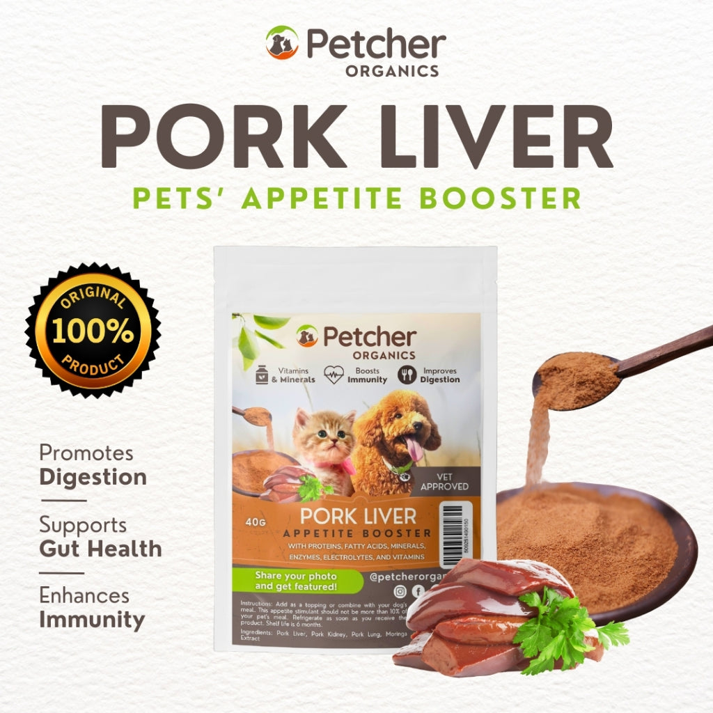 Petcher Pork Liver Powder Pet Food Topper for Dogs and Cats