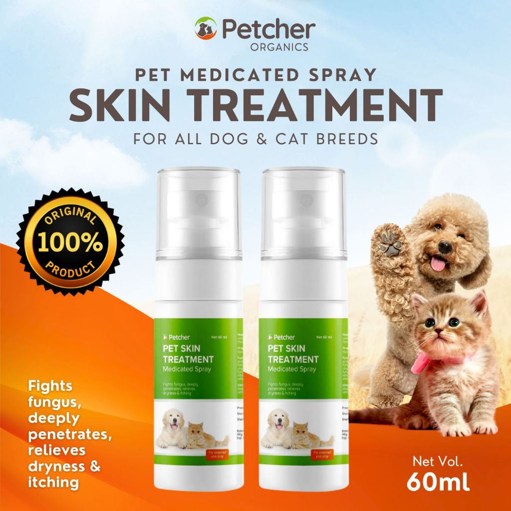 Petcher Pet Skin Treatment Spray 60ml for Dogs and Cats