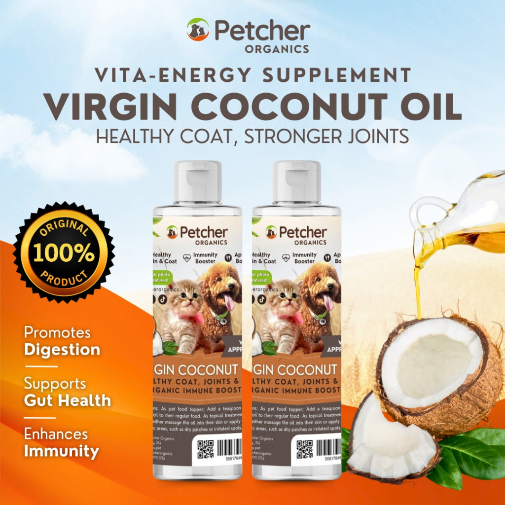 Petcher Virgin Coconut Oil Food Topper and Skin Care VCO for Pets