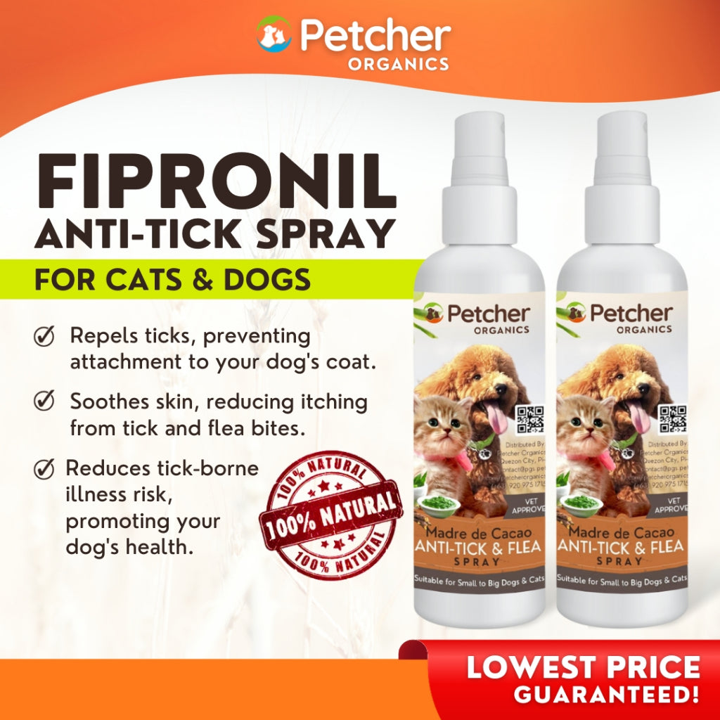 Petcher Tick and Flea Pet Spray 100ml for Dogs and Cats