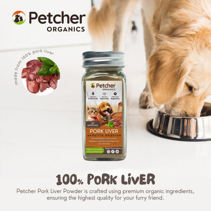 Petcher Pork Liver Powder Pet Food Topper for Dogs and Cats