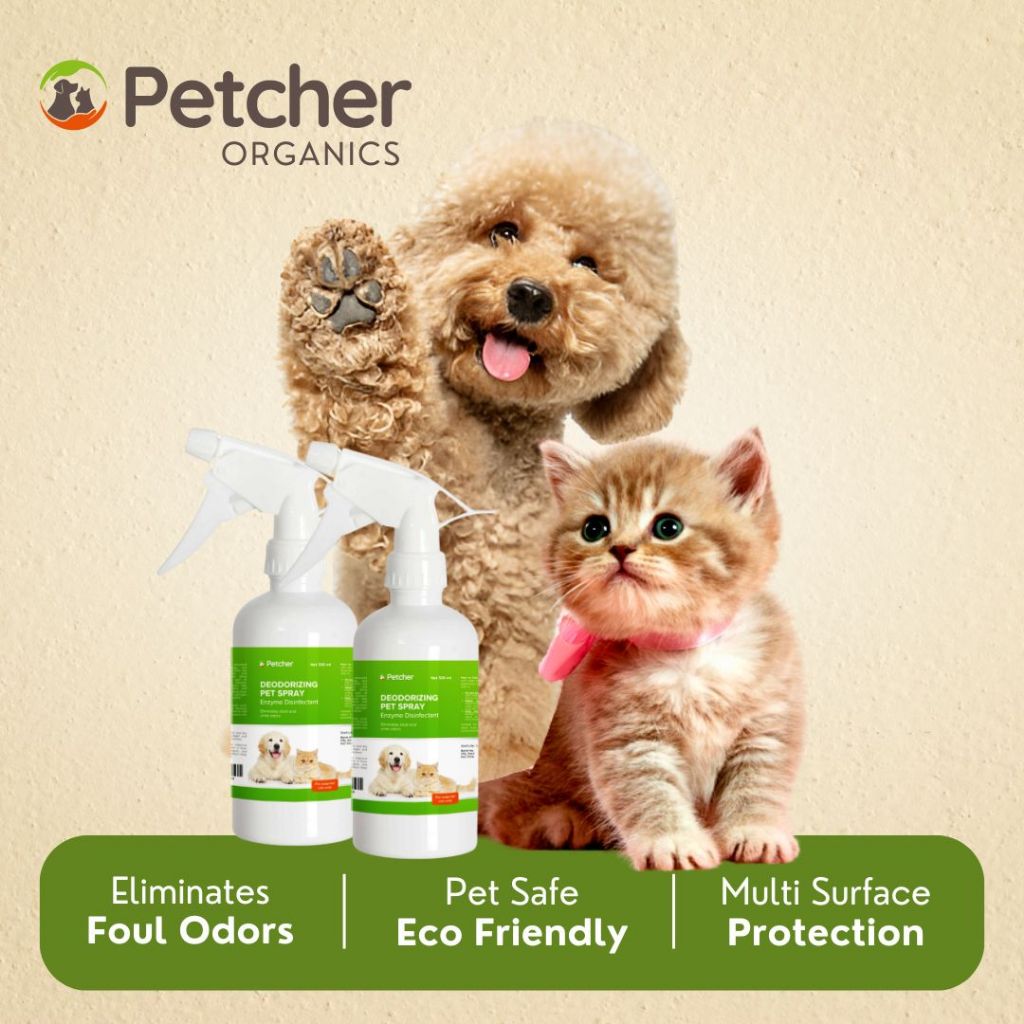 Petcher Enzyme Deodorizer 1 Liter and 1 Gallon Pet Disinfectant