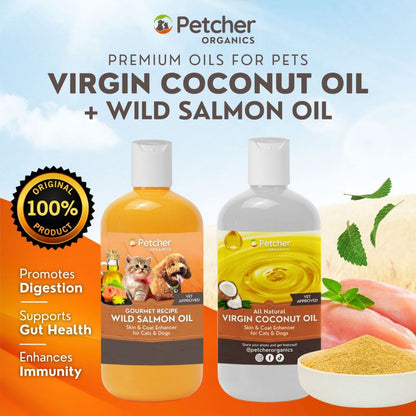 Petcher Gourmet Recipe Salmon Oil and Virgin Coconut Oil VCO Pet Food Topper