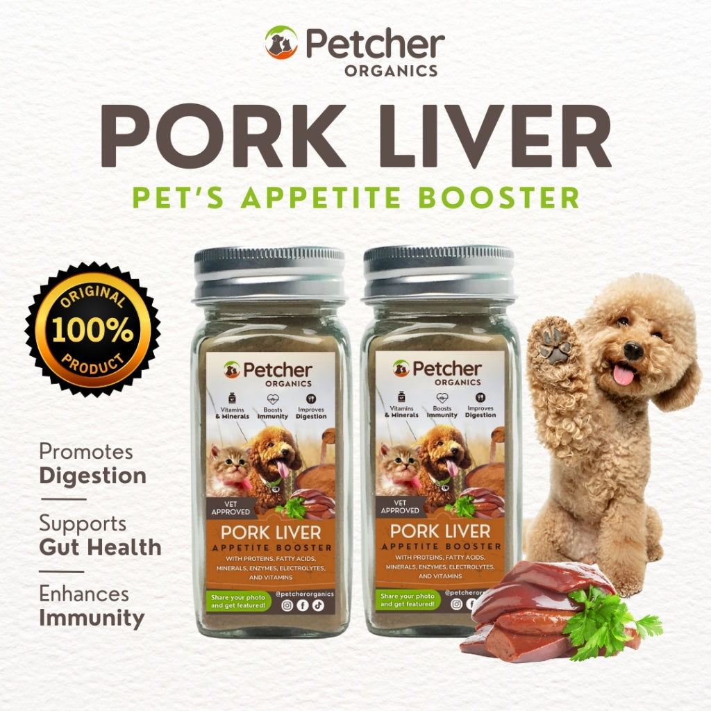 Petcher Pork Liver Powder Pet Food Topper for Dogs and Cats