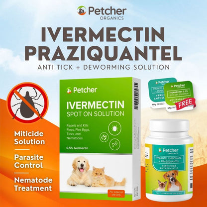 Petcher Ivermectin Spot On Treatment and Dewormer for Pet