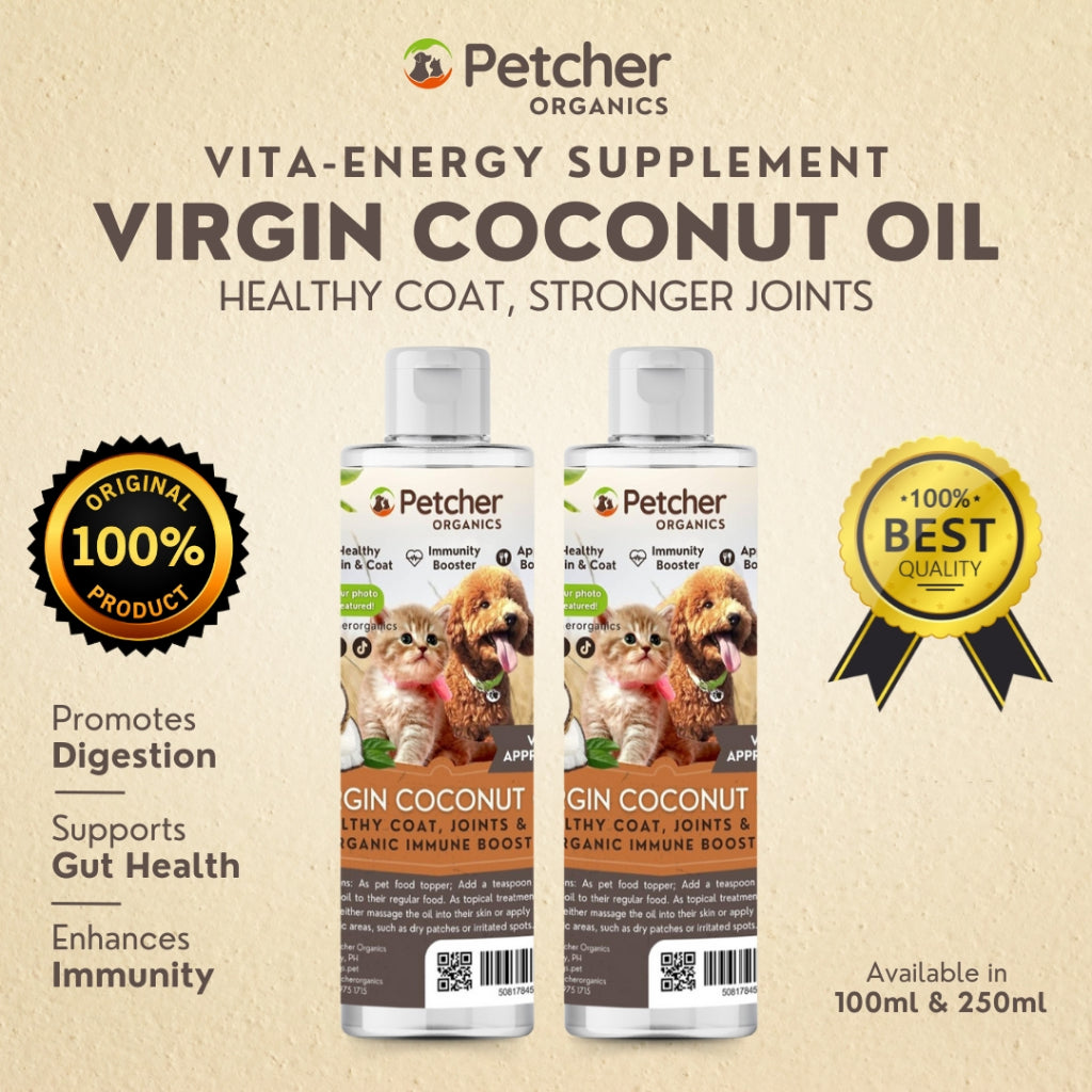 Petcher Virgin Coconut Oil Food Topper and Skin Care VCO for Pets