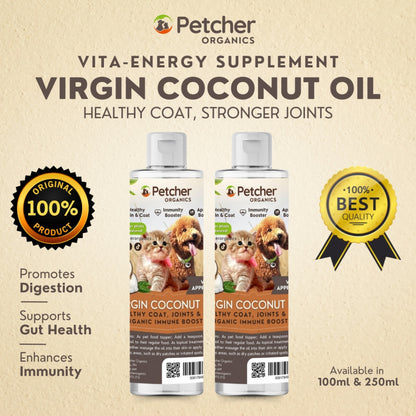 Petcher Virgin Coconut Oil Food Topper and Skin Care VCO for Pets