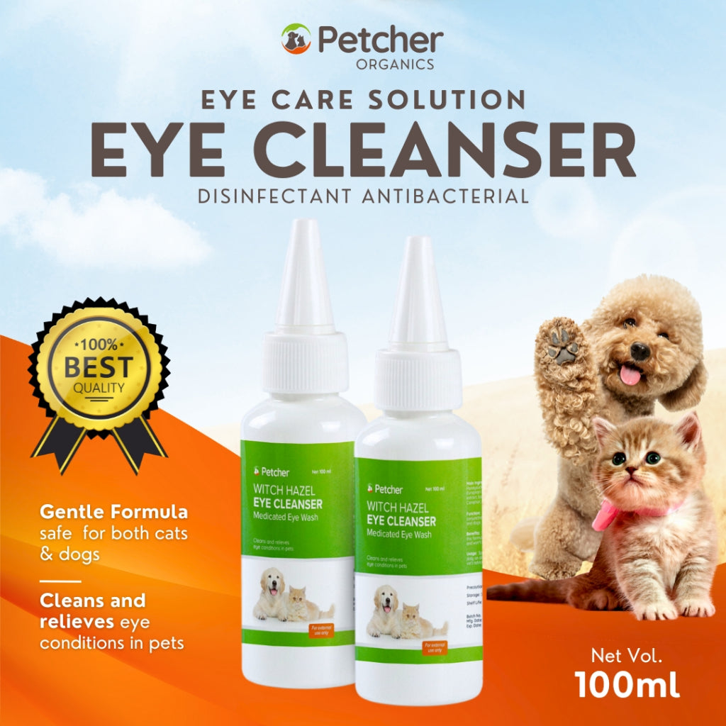 Petcher Pet Eye Cleanser 100ml for Tear Stain Remover for Dogs and Cats